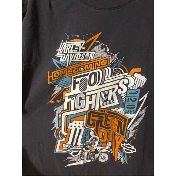 Harley Davidson 120th anniversary t shirt Rare Full lineup Greenday Foo Fighters - Picture 2 of 4